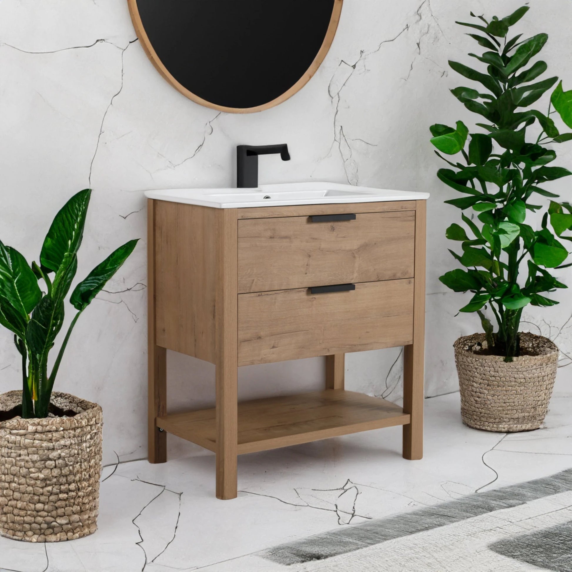 30 Inch Bathroom Vanity Plywood With 2 Drawers-BVB01030IMO-BL9075B by eprolo