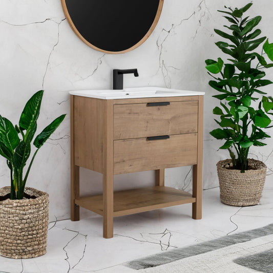 30 Inch Bathroom Vanity Plywood With 2 Drawers-BVB01030IMO-BL9075B by eprolo