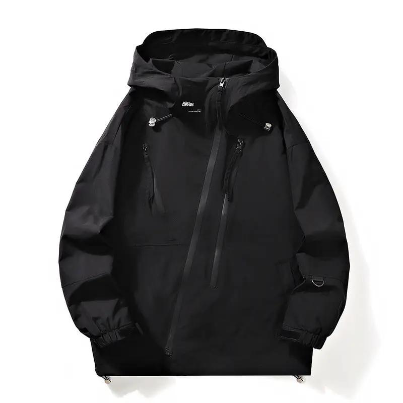 Men's black workwear jacket with hood and zip pockets by AdTec