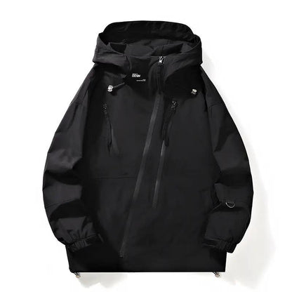 Men's black workwear jacket with hood and zip pockets by AdTec