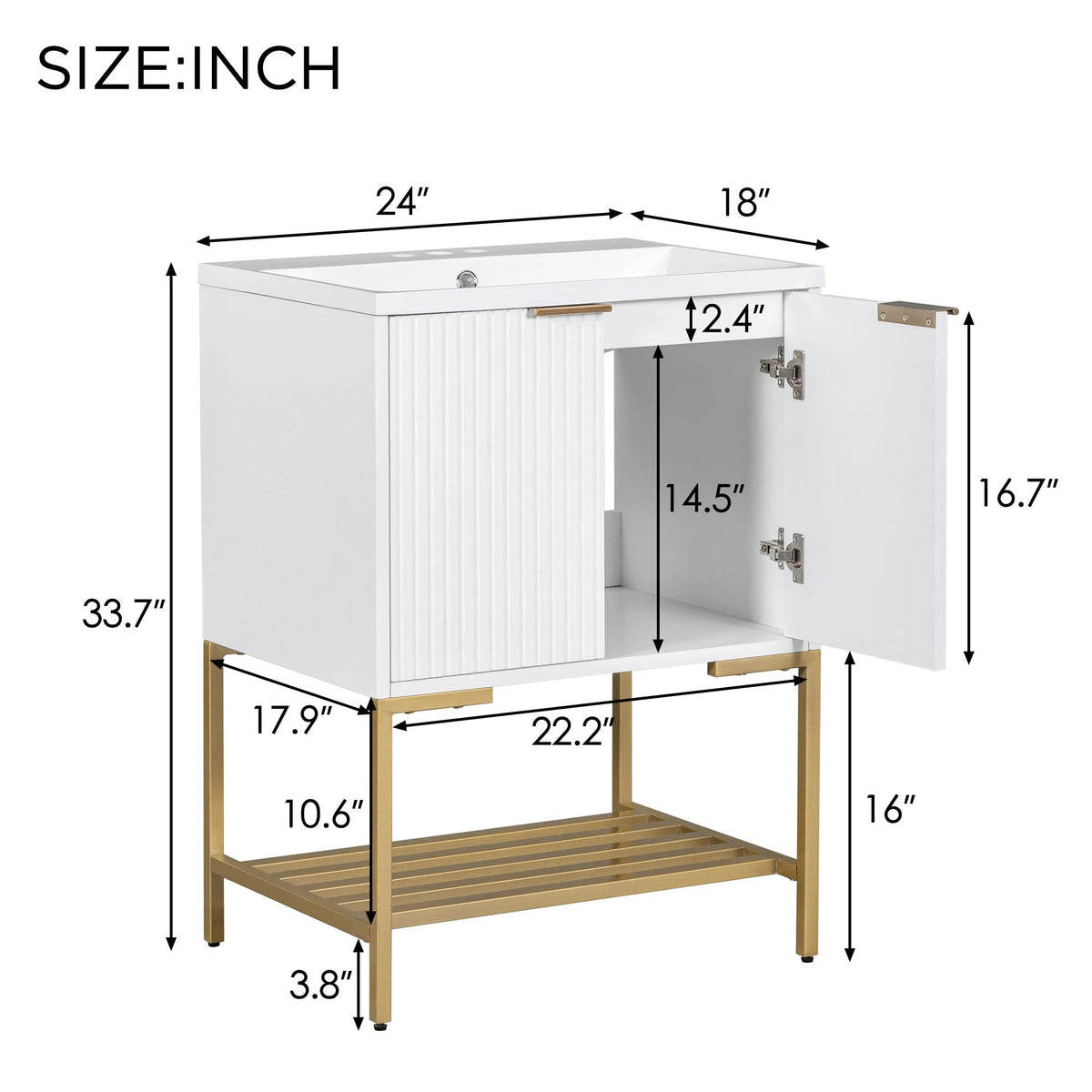 24" Bathroom Vanity with Sink by eprolo