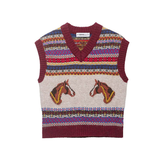 Women's jacquard knitted vest