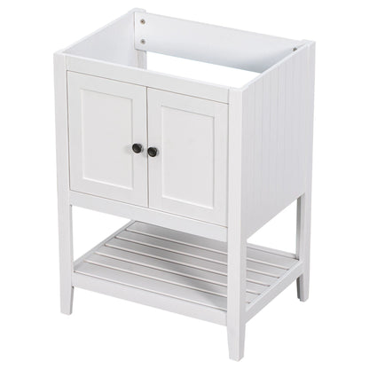 24" Bathroom Vanity Base Only, Soild Wood Frame, Bathroom Storage Cabinet by eprolo