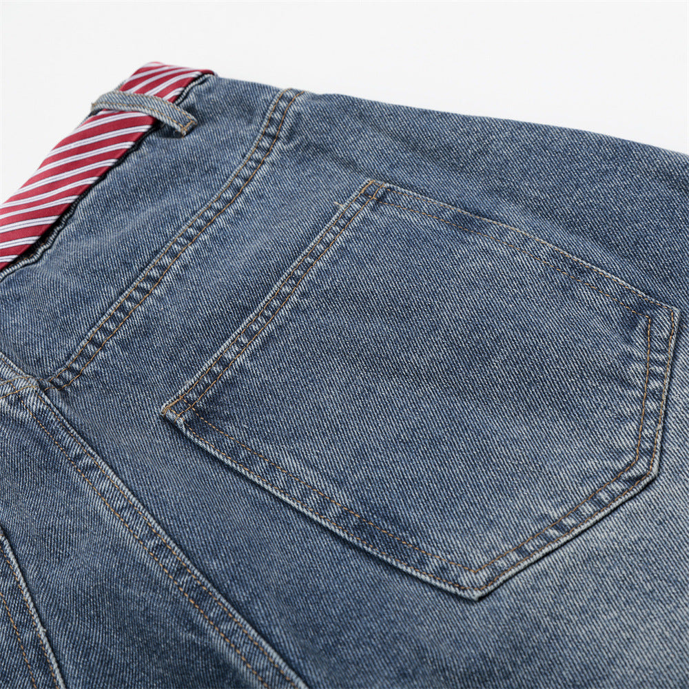 Pantalones curvos de pierna ancha con cuchilla