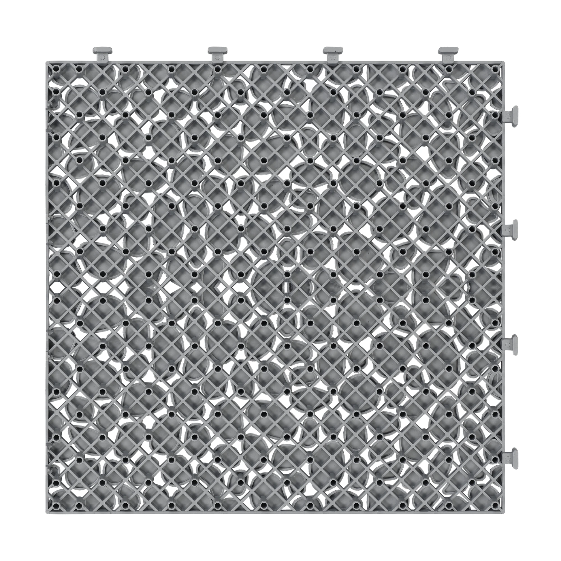 12 x 12 inch gray interlocking deck tiles, plastic waterproof pebble pattern, pack of 12 pieces by eprolo