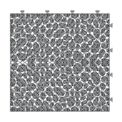 12 x 12 inch gray interlocking deck tiles, plastic waterproof pebble pattern, pack of 12 pieces by eprolo