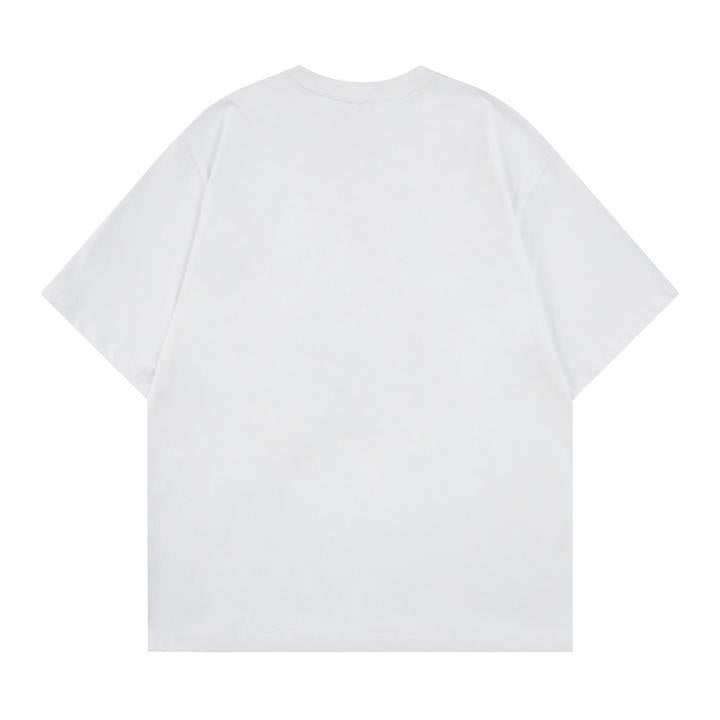 T-shirt à manches courtes brodé chat et papillon