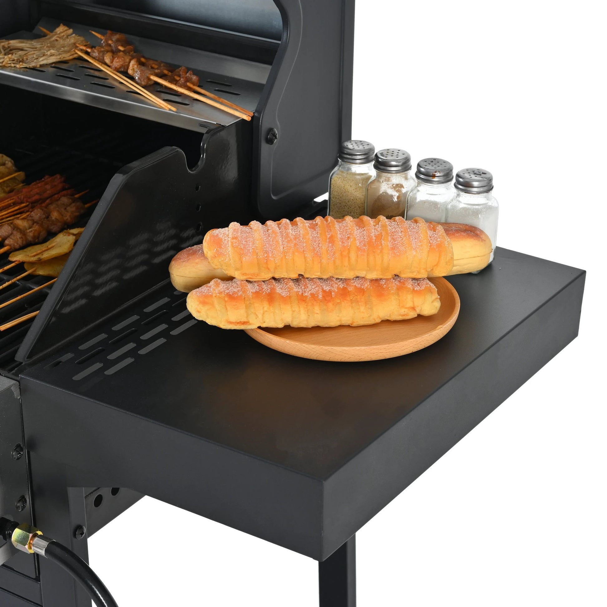 2+2 multifunctional gas barbecue grill and covered grill combination for outdoor cooking - barbecue, barbecue, pizza. by eprolo