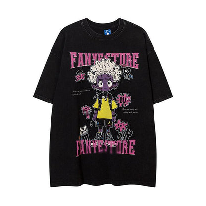 Camiseta de manga corta con dibujo animado