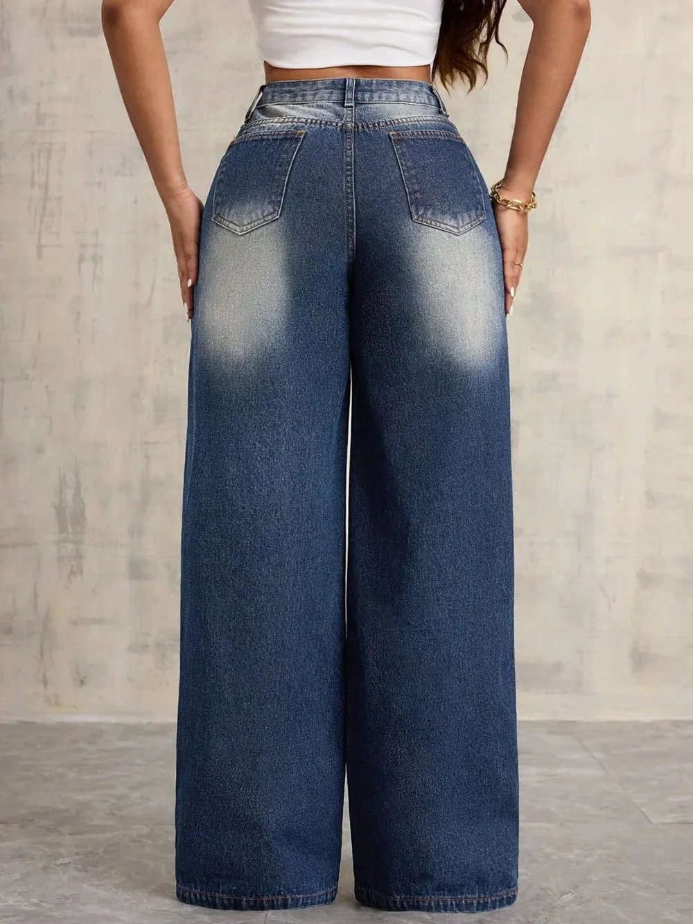 Embroidered Wide Leg Jeans by eprolo