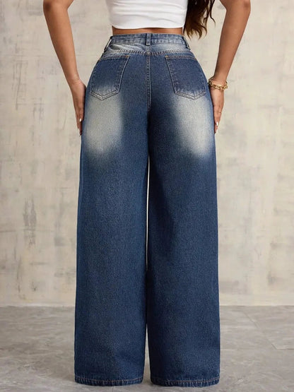 Embroidered Wide Leg Jeans by eprolo