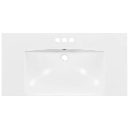 36" Single Bathroom Basin Sink, Vanity Top Only, 3-Faucet Holes, Resin by eprolo