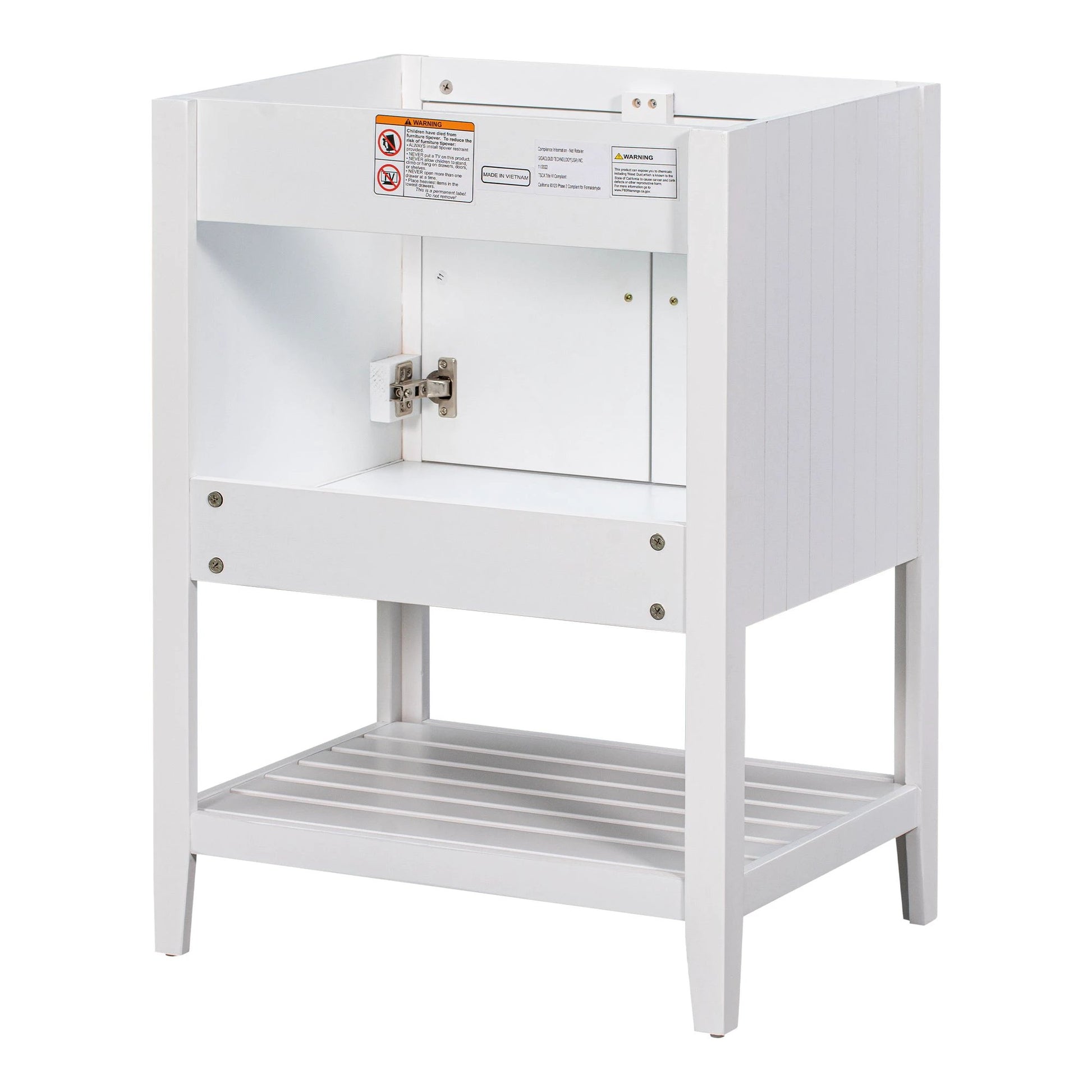 24" Bathroom Vanity Base Only, Soild Wood Frame, Bathroom Storage Cabinet by eprolo