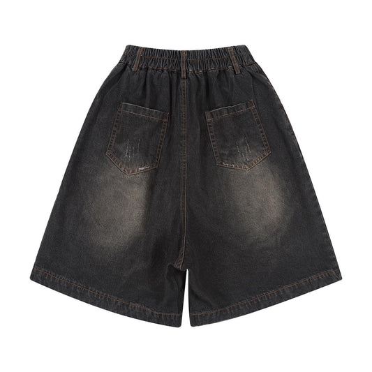 Wide leg short jeans