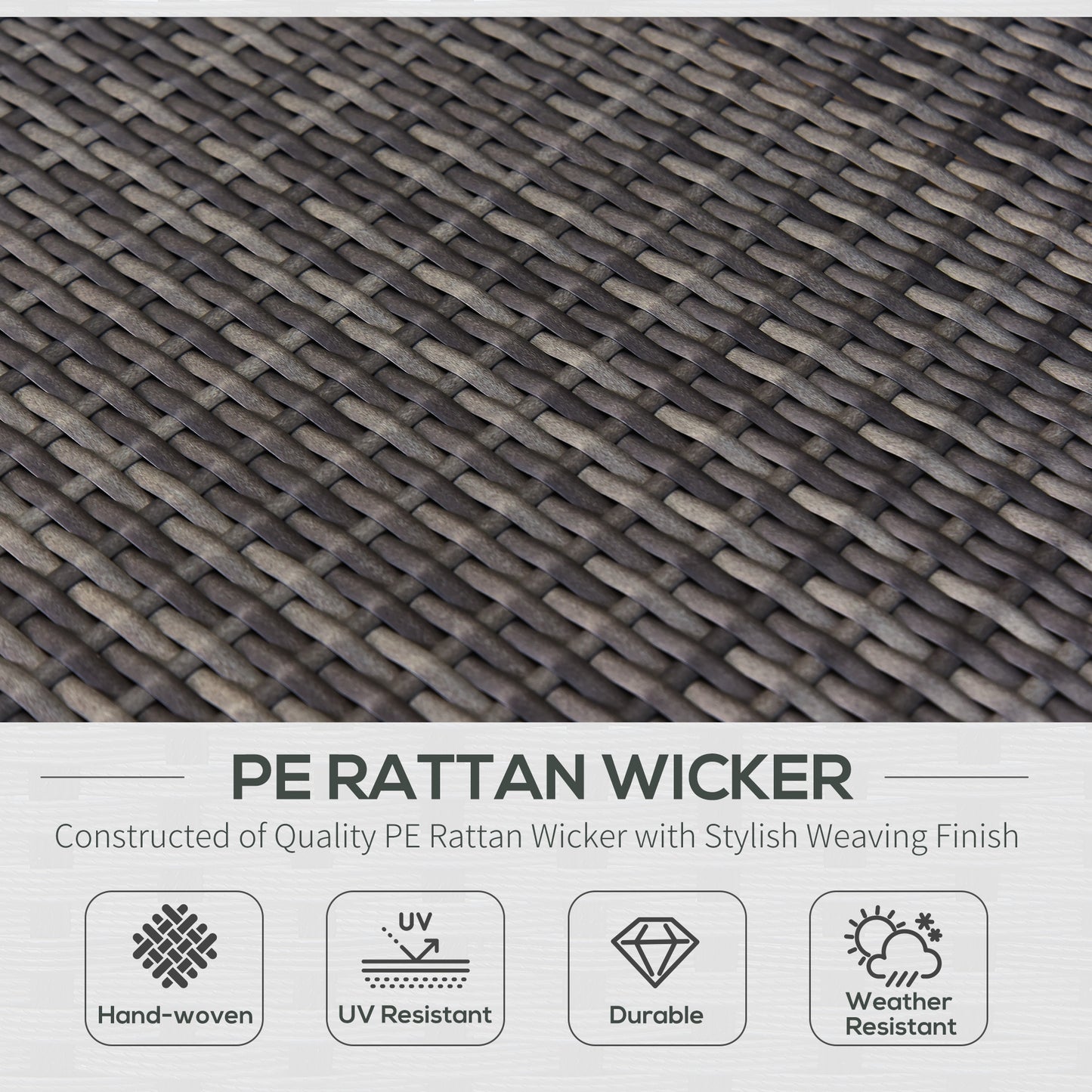 Sofá seccional de exterior de 7 piezas de mimbre para patio trasero