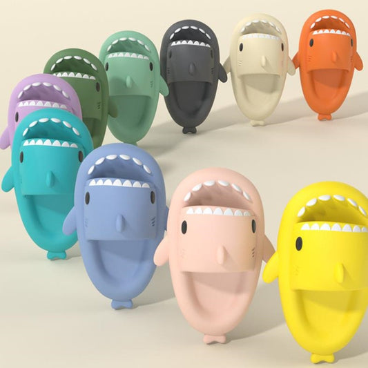 Pantuflas de tiburón de dibujos animados divertidas y bonitas, suaves, para interior y exterior