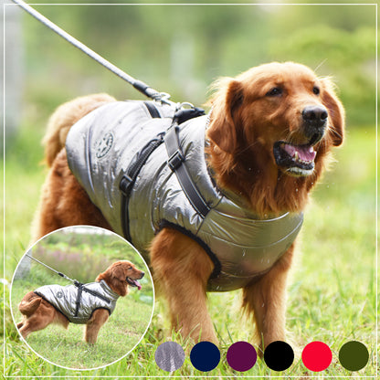 Ropa impermeable para perros, abrigo de invierno con arnés, ropa cálida para mascotas, chaqueta para perros grandes, abrigo para chihuahua y labrador, disfraz