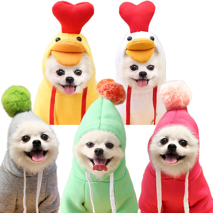 Ropa bonita con diseño de frutas para perros pequeños, sudaderas con capucha, ropa de invierno cálida de forro polar para mascotas, disfraz para cachorros y gatos, abrigo para chihuahua francés.