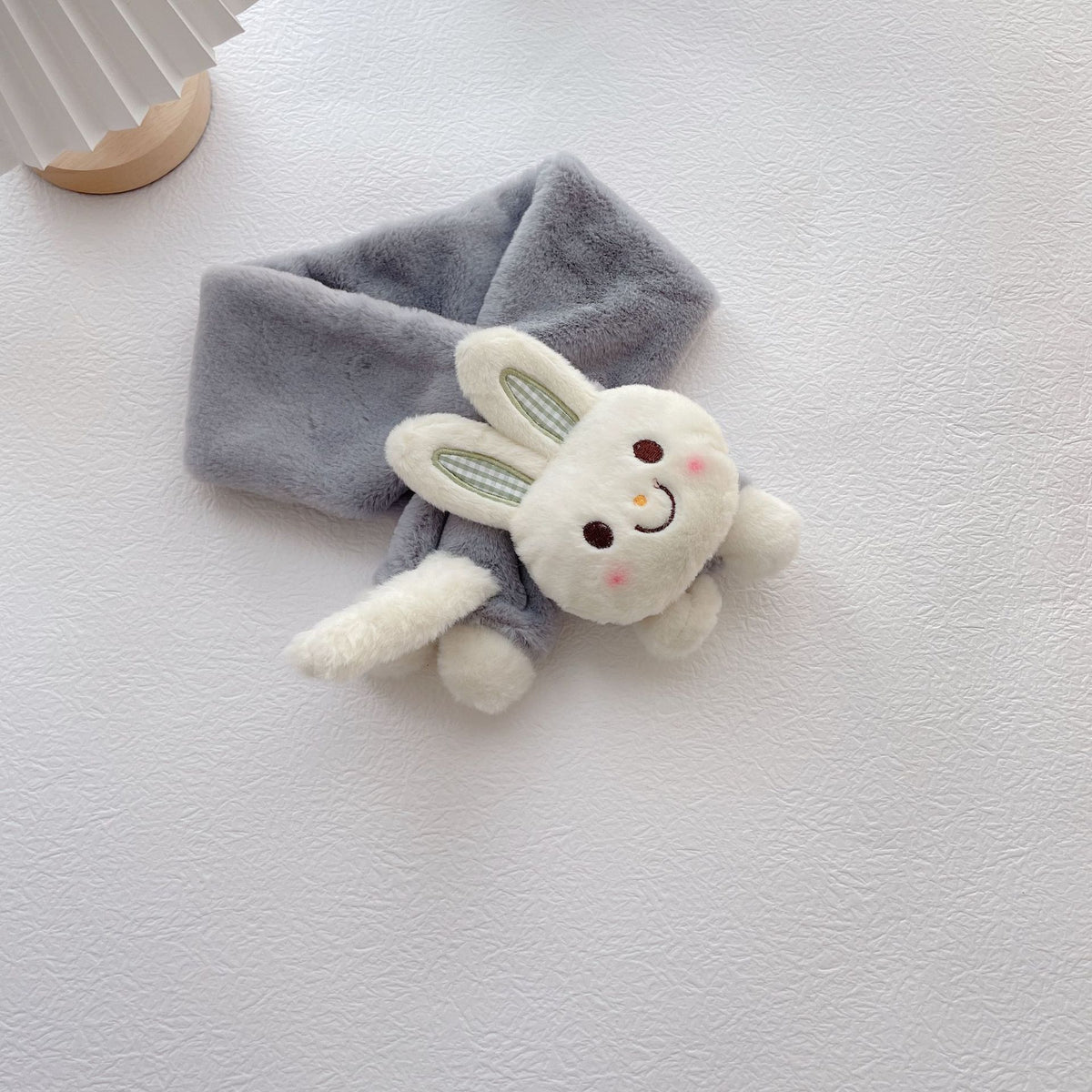 Écharpe croisée lapin en peluche chaude pour enfants