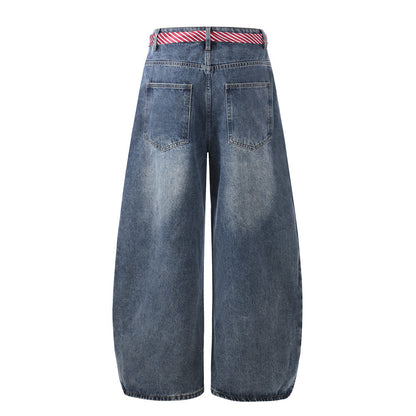 Pantalones curvos de pierna ancha con cuchilla