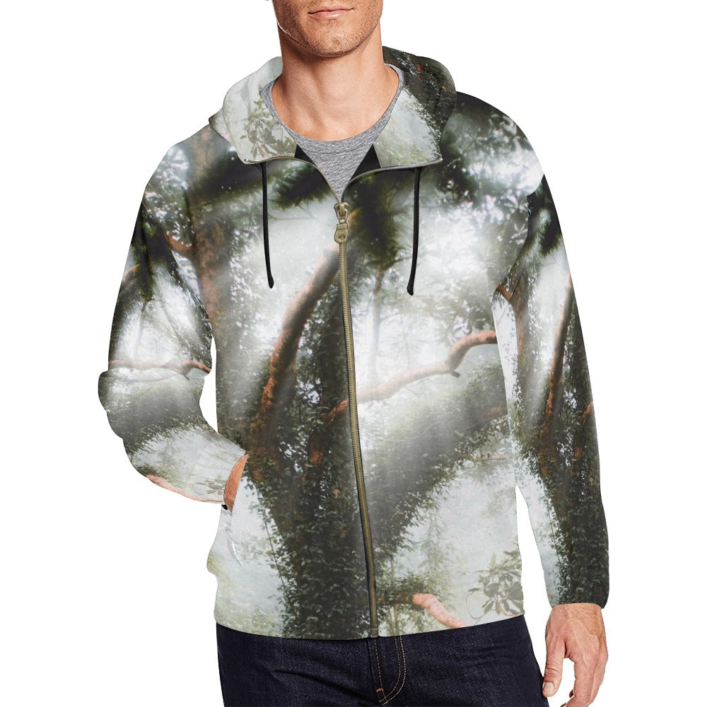 Men's All Over Print Full Zip Hoodie (Model H14)