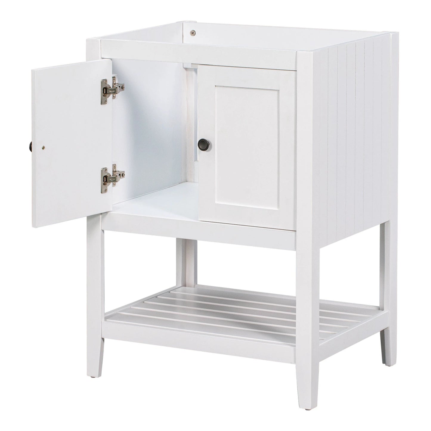 24" Bathroom Vanity Base Only, Soild Wood Frame, Bathroom Storage Cabinet by eprolo