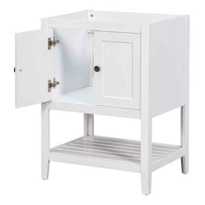 24" Bathroom Vanity Base Only, Soild Wood Frame, Bathroom Storage Cabinet by eprolo