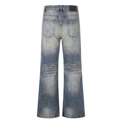 Micro-pantalon en jean délavé et déchiré