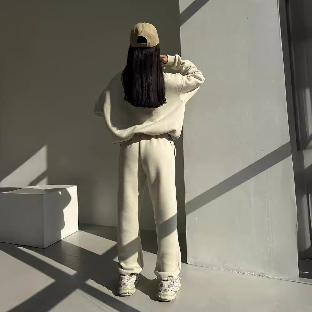 Conjunto deportivo de dos piezas para mujer estilo Y2K, jogging de invierno, abrigo con cremallera, pantalones casuales, chándal de otoño, chaqueta de moda con contraste, conjunto de ropa deportiva.