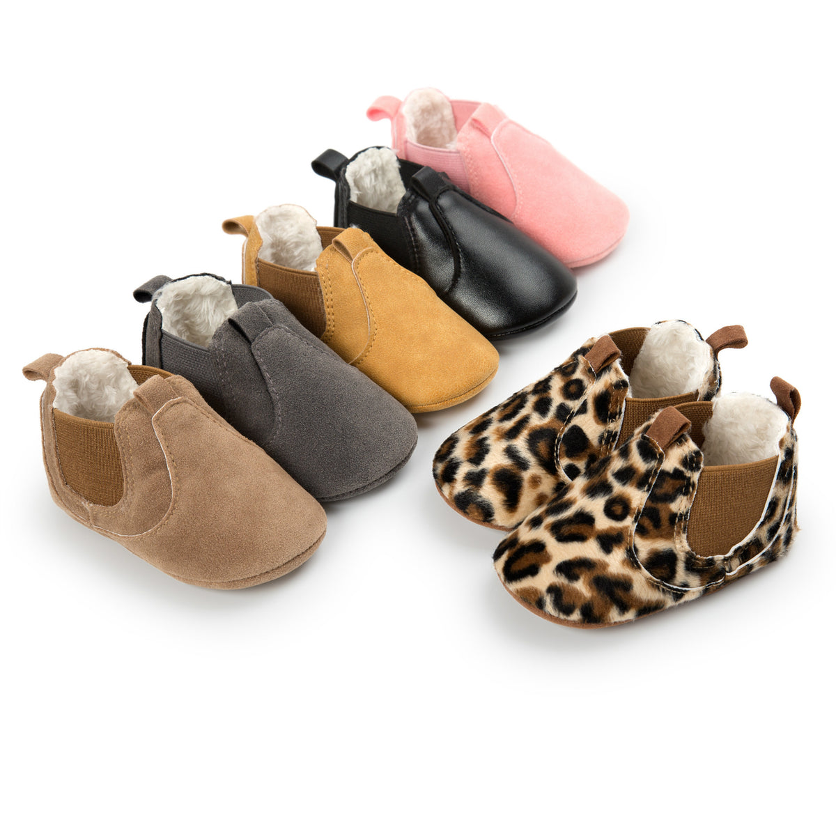Zapatos de PU con suela blanda para bebé recién nacido