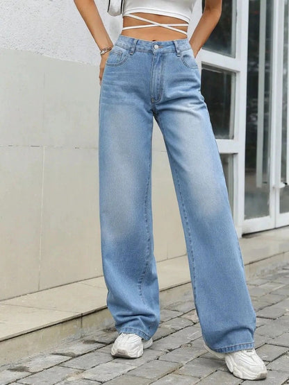 Mid Rise Wide Leg Jeans by eprolo