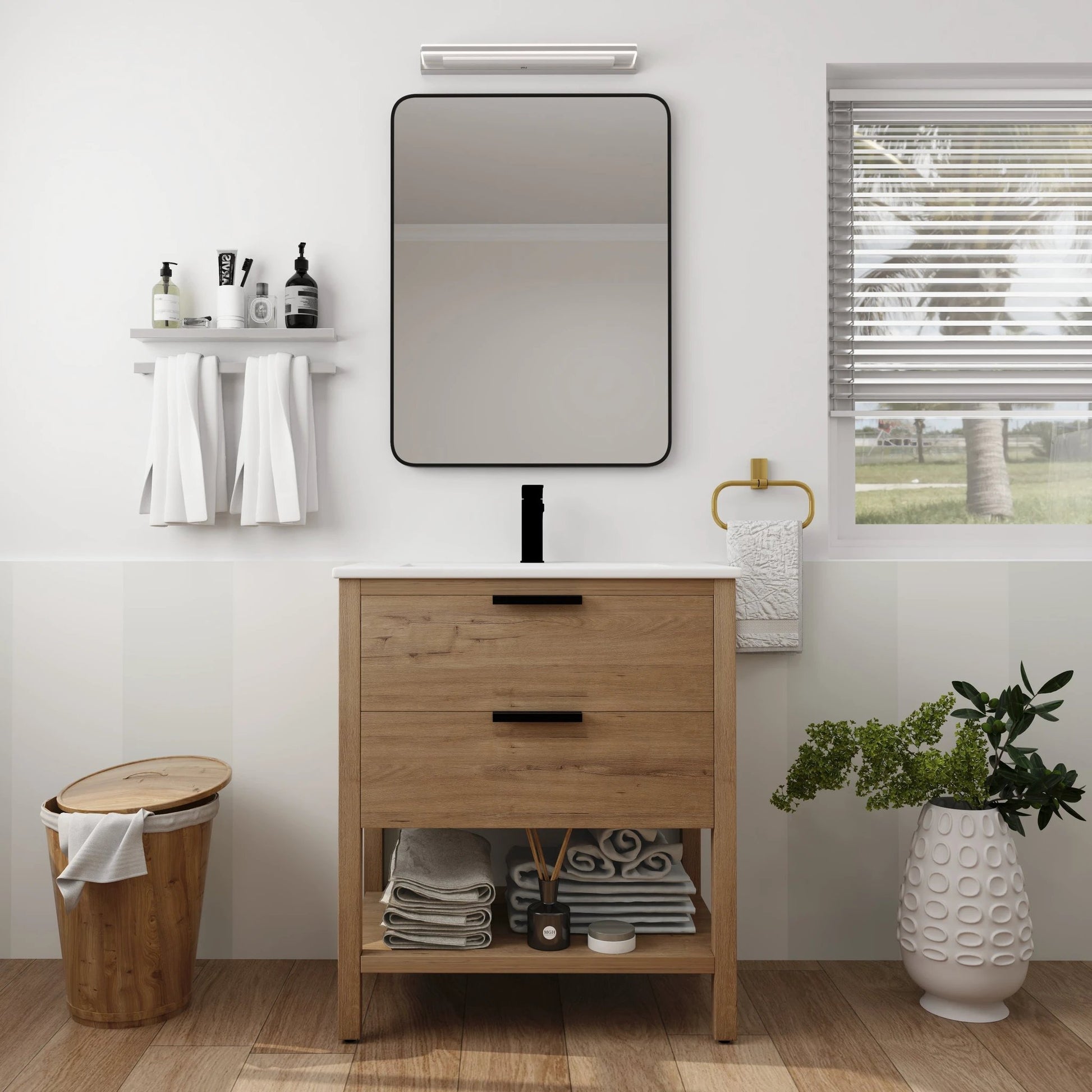 30 Inch Bathroom Vanity Plywood With 2 Drawers-BVB01030IMO-BL9075B by eprolo