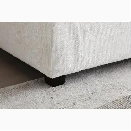 LuxeCasa™ Modular Linen Sectional Sofa in beige fabric with dark square legs