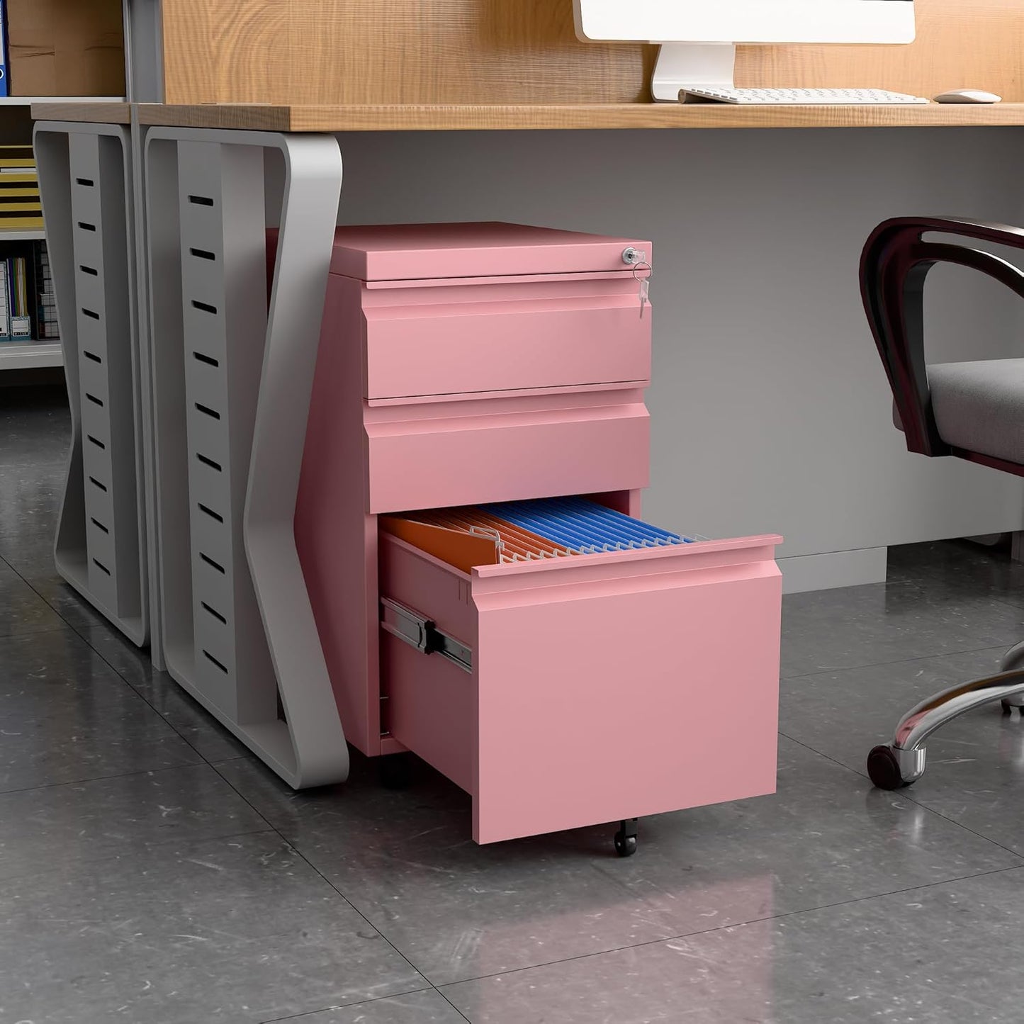 2 Drawer Mobile File Cabinet
