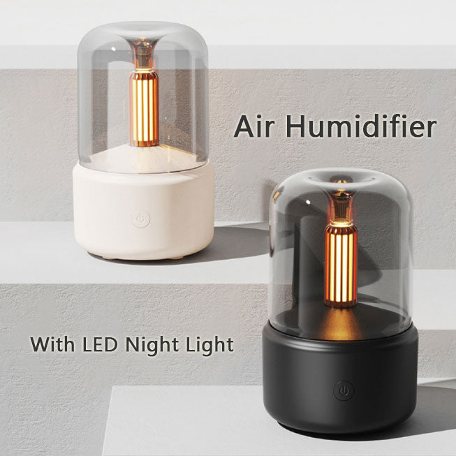 Humidificador Luz Ambiente Difusor de Aroma Luz de Vela Portátil