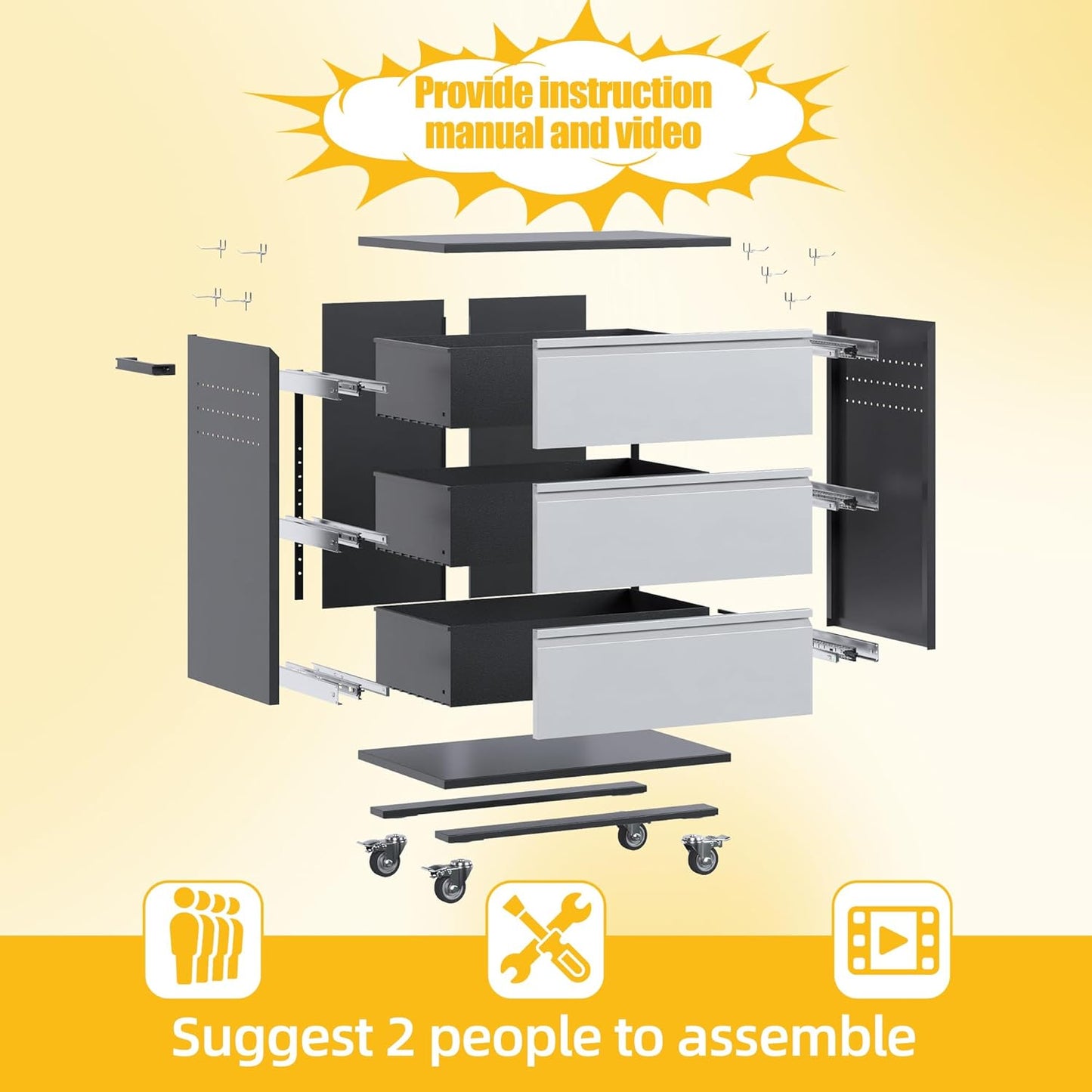 Gabinetes metálicos para herramientas de garaje Aobabo