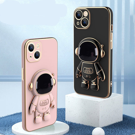 Coque de téléphone astronaute 3D anti-chute avec support de galvanoplastie