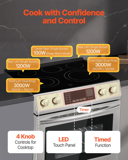 Cuisinière électrique de 30 po, 4,8 pi³