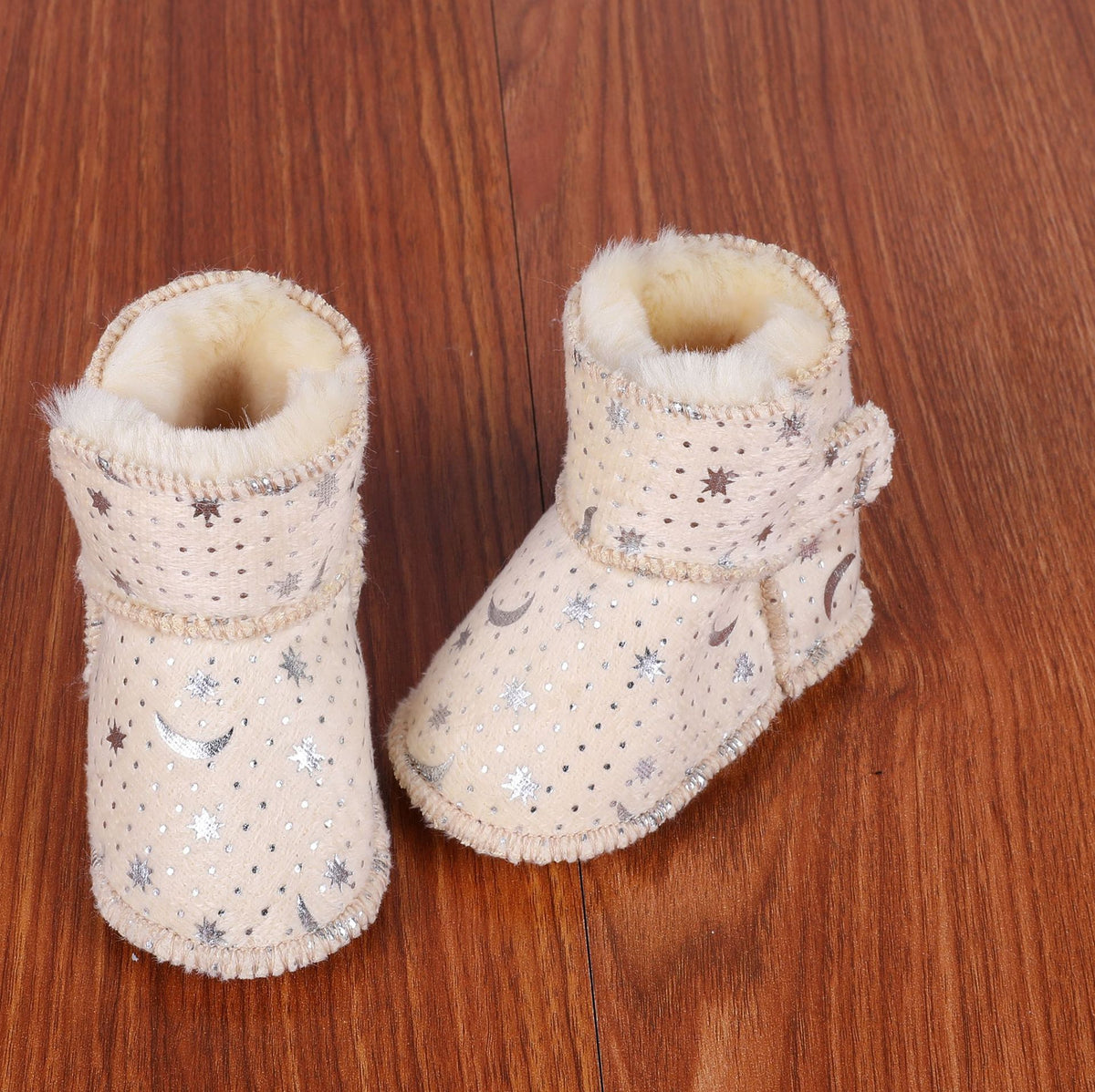 New Fur Integrated Soft Bottom Anti-skid Baby Shoes