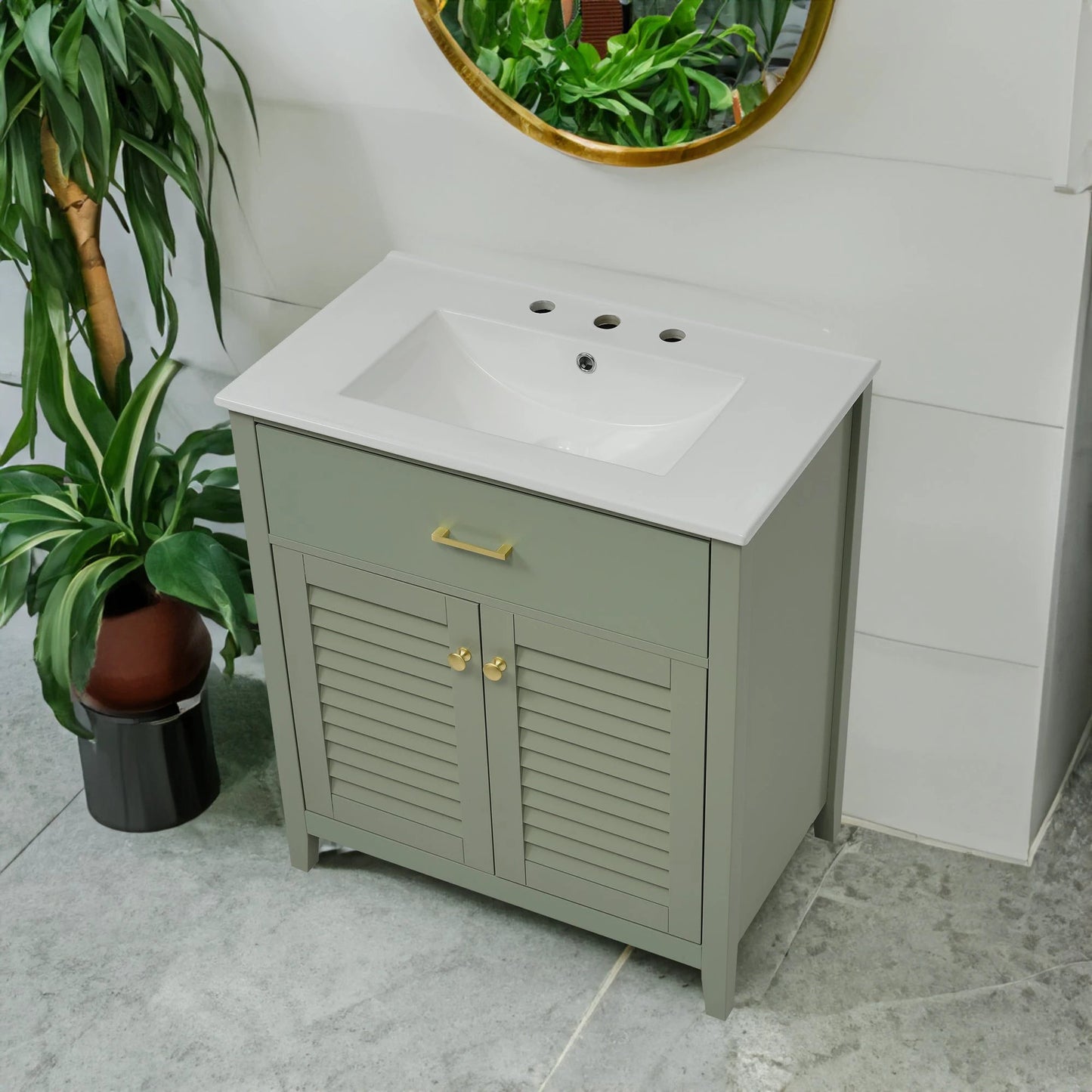 30-Inch Bathroom Vanity with Ceramic Sink by eprolo