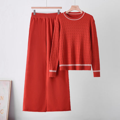 Rehaussez votre style au quotidien avec cet ensemble deux pièces en maille sophistiqué