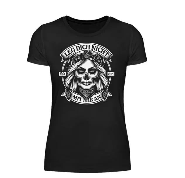 Pure cotton black T-shirt with white skull graphic