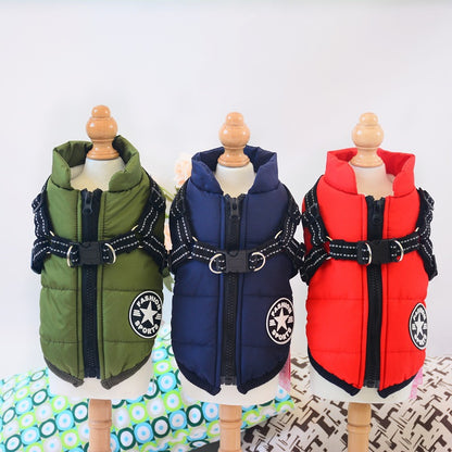 Ropa impermeable para perros, abrigo de invierno con arnés, ropa cálida para mascotas, chaqueta para perros grandes, abrigo para chihuahua y labrador, disfraz