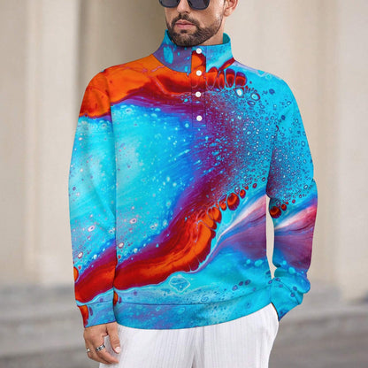 Men's stand-up collar long-sleeved sweatshirt