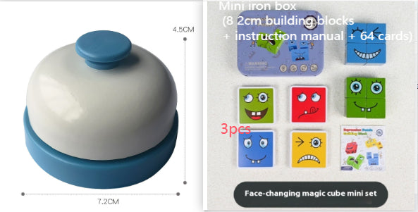 Jouet en Bois Expressions Cubes Magiques en Bois Blocs de Construction Motif Visage Jouets Éducatifs Montessori Puzzles Blocs à Assortir en Bois