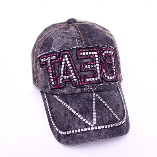 Chapeau de style coréen, Chapeau tendance, Nouveau chapeau pour femme, Casquette de baseball, Jean strass, Vente en gros