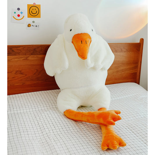 Lindo juguete de peluche de almohada de gansos blancos grandes