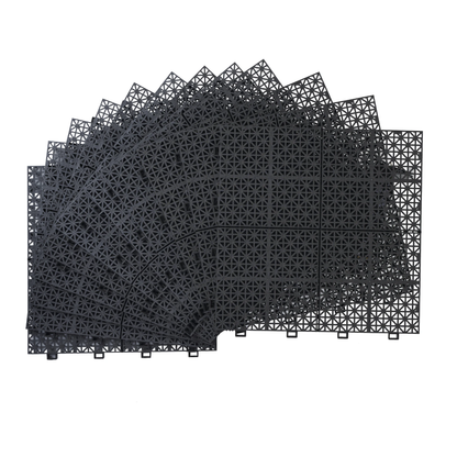 12 x 12 inch black interlocking deck tiles, plastic waterproof, weighing up to 6613 pounds, with a rose pattern pack of 12 by eprolo