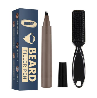 Relleno de Lápiz para Barba, Kit de Lápiz de Relleno para Barba, Lápiz de Peluquero con Cepillo, Cepillo para Barba, Peinado Facial de Salón, Reparación de Bigote Masculino