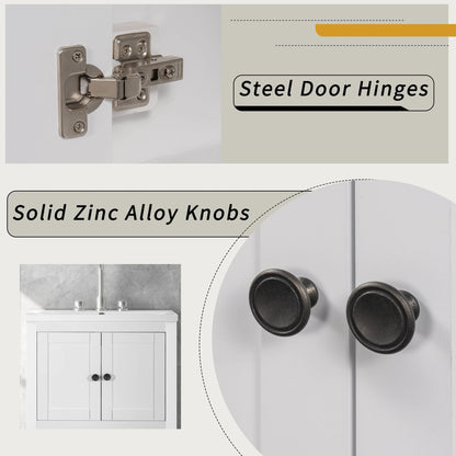 24" Bathroom Vanity Base Only, Soild Wood Frame, Bathroom Storage Cabinet by eprolo